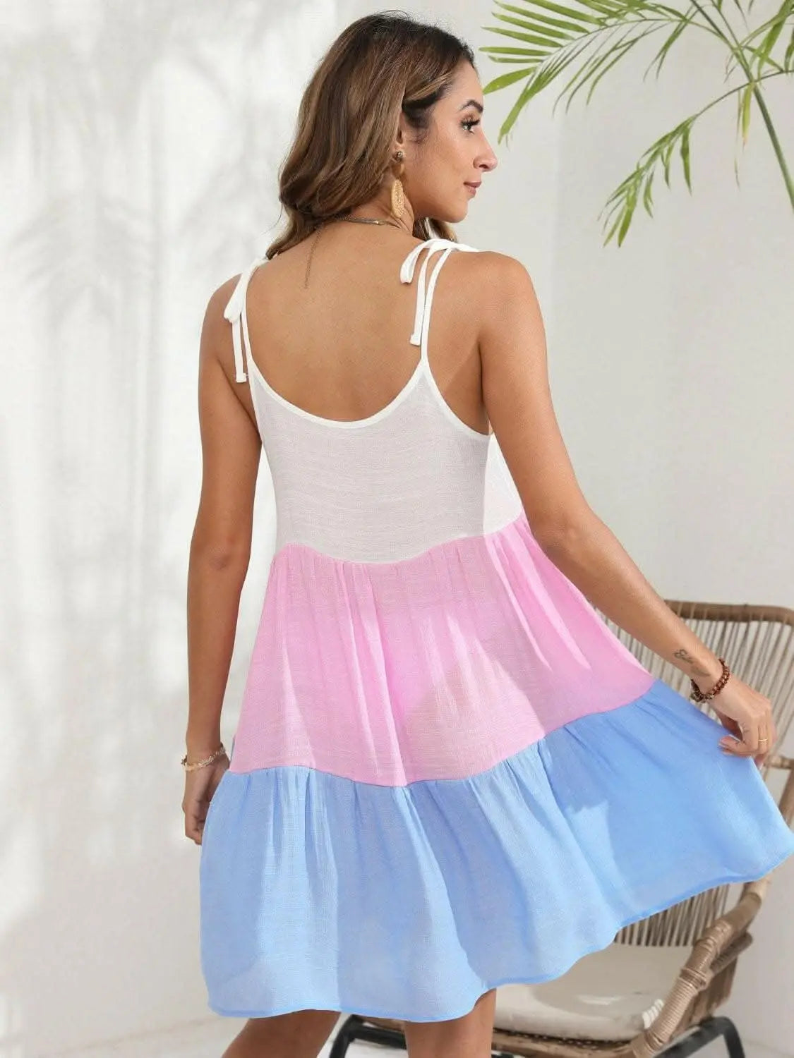 Chic Color Block Beach Dress - Love Salve